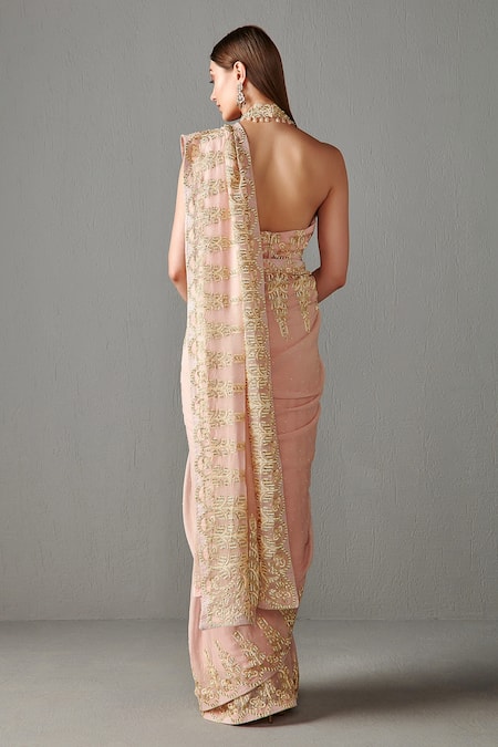 Rabani & Rakha Zainab Sequin Embroidered Saree With Blouse 