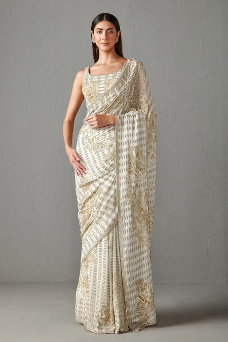 Rabani & Rakha Zainab Embroidered Saree With Blouse 