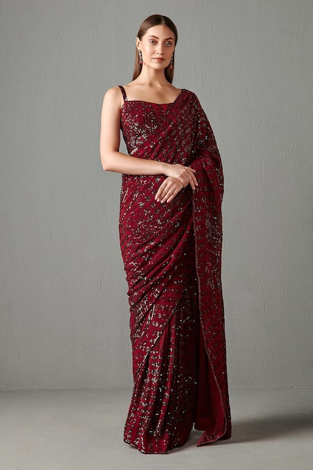 Rabani & Rakha Zainab Sequin Work Saree With Blouse 