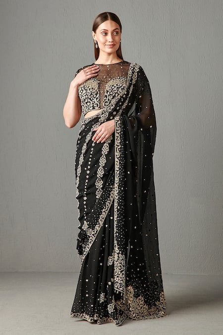 Rabani & Rakha Zainab Sequin Embroidered Saree With Blouse 