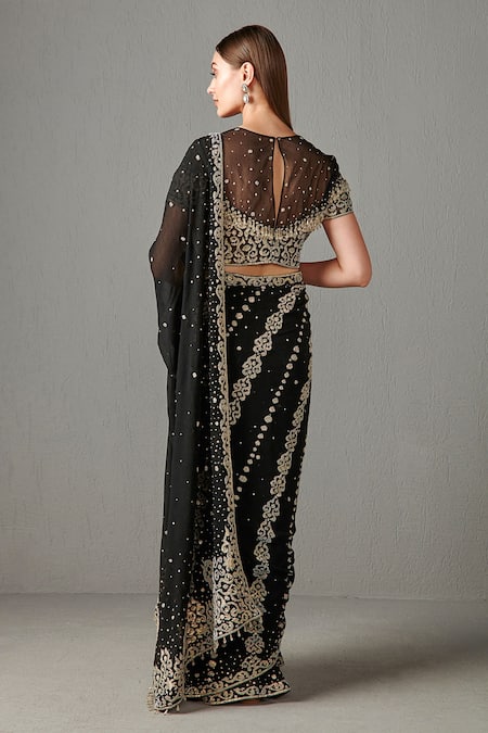 Rabani & Rakha Zainab Sequin Embroidered Saree With Blouse 