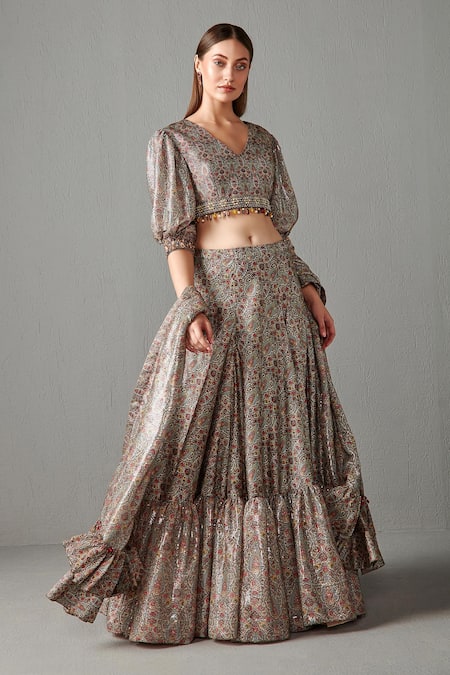 Rabani & Rakha Floral Print Lehenga Set 