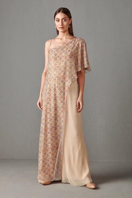 Rabani & Rakha Printed Overlay Jumpsuit 