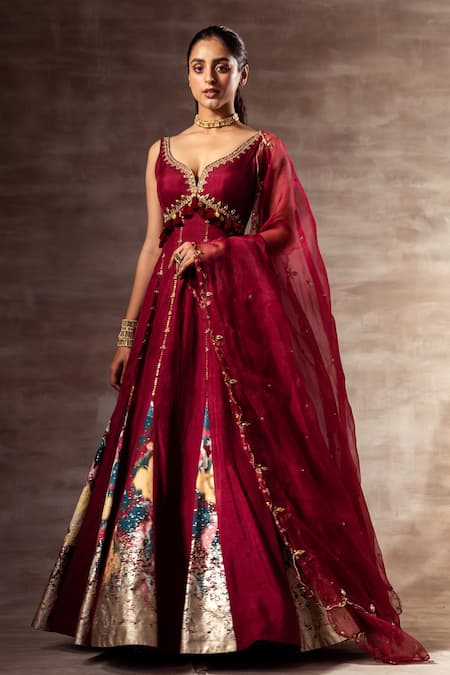Ruhr India Hand Embroidered Anarkali With Dupatta 