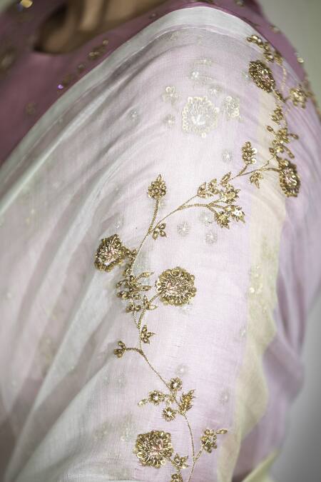 Shop_Deep Thee_Multi Color Hand Woven Silk Floral Motifs Round Embroidered Saree With Blouse _Online_at_Aza_Fashions