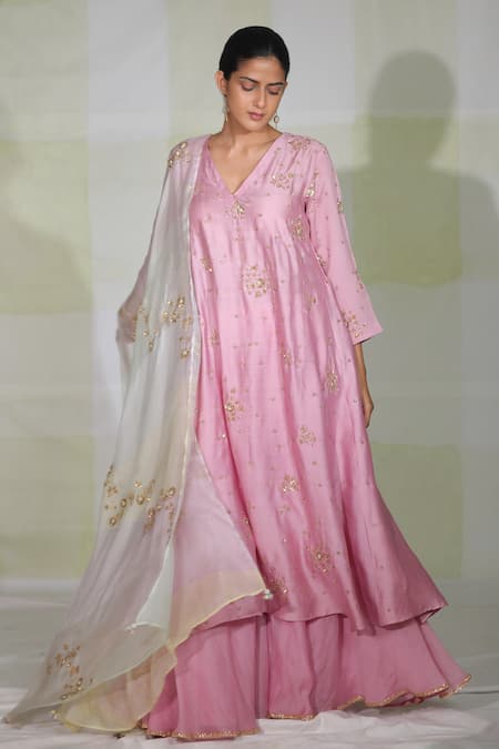 Deep Thee Floral Embroidered Kurta Sharara Set 