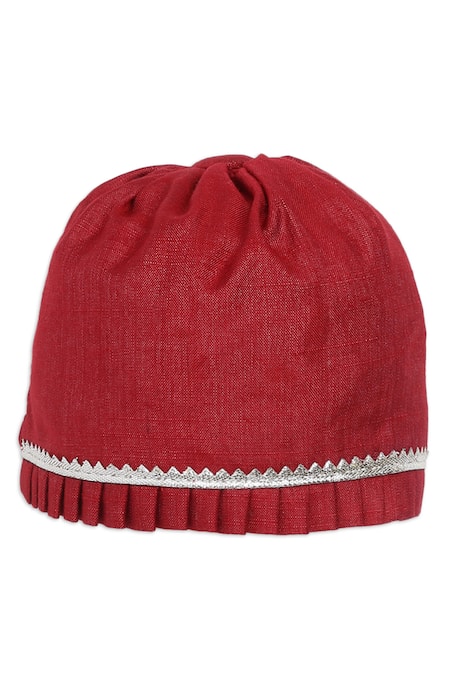 Buy Tiber Taber Maroon Silk, Viscose Embroidery Cap Mittens And Booties Set Online at Aza Fashions Buy_Tiber Taber_Maroon Silk, Viscose Embroidery Cap Mittens And Booties Set_Online_at_Aza_Fashions