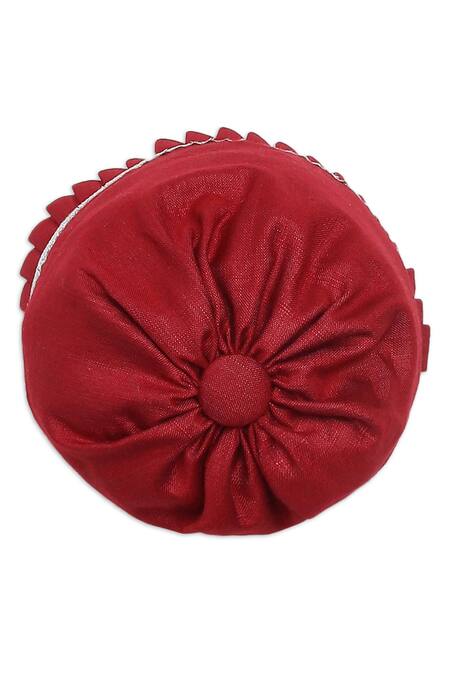 Shop Tiber Taber Maroon Silk, Viscose Embroidery Cap Mittens And Booties Set Online at Aza Fashions Shop_Tiber Taber_Maroon Silk, Viscose Embroidery Cap Mittens And Booties Set_Online_at_Aza_Fashions