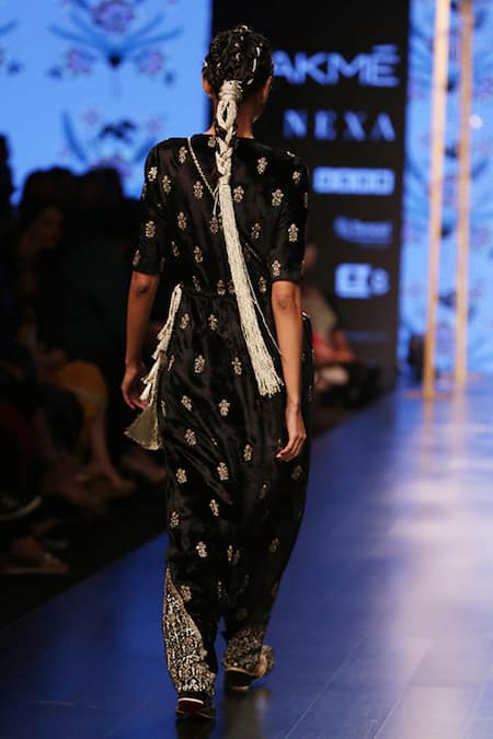 Payal Singhal Uzbek Velvet Low Crotch Jumpsuit 