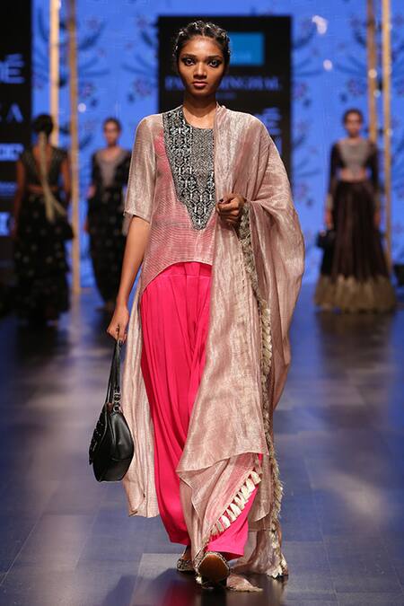 Buy Payal Singhal Grey Chanderi Embroidery Round Muniza High Low Kurta Salwar Set Online at Aza Fashions Buy_Payal Singhal_Grey Chanderi Embroidery Round Muniza High Low Kurta Salwar Set _Online_at_Aza_Fashions