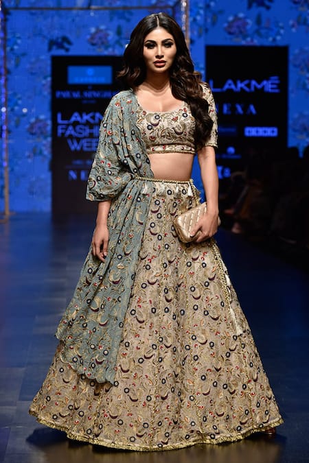 Payal Singhal Mouni Embroidered One Side Jacket Lehenga Set 