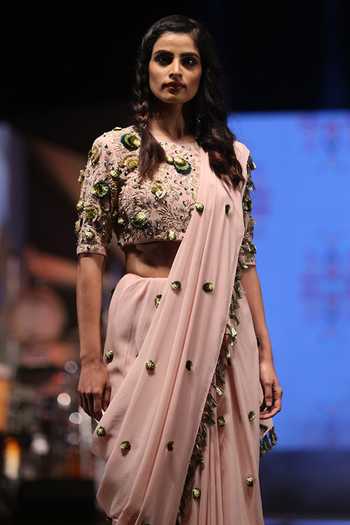 Payal Singhal Pink Georgette Embroidery Sequin Round Aleyna Saree With Choli at Aza Fashions Payal Singhal_Pink Georgette Embroidery Sequin Round Aleyna Saree With Choli _at_Aza_Fashions