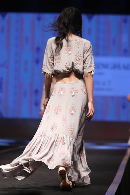 Payal Singhal Eren Ikat Print Top & Skirt Set 