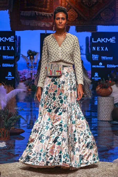 Payal Singhal Uri Bomber Jacket & Printed Lehenga Set 
