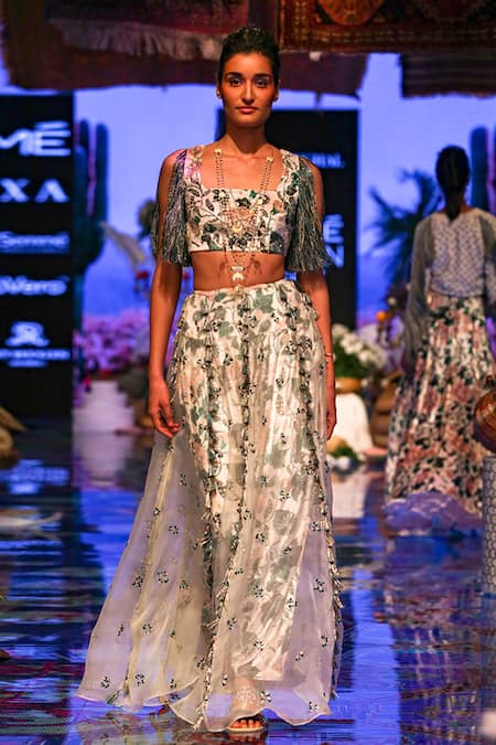 Payal Singhal Ayat Abutilon Print Choli & Overlay Salwar 