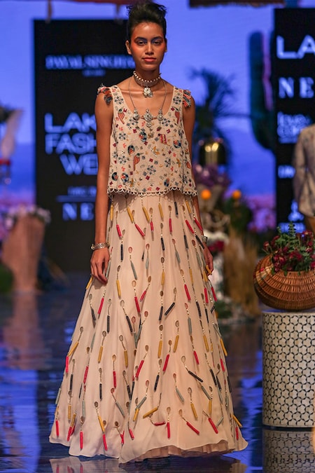 Forest green velvet choli and lehenga by Payal Singhal