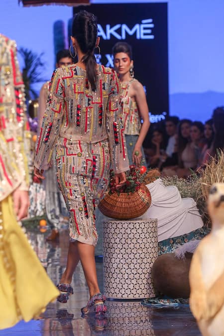 Payal Singhal Isa Embroidered Crop Top & Skirt Set 