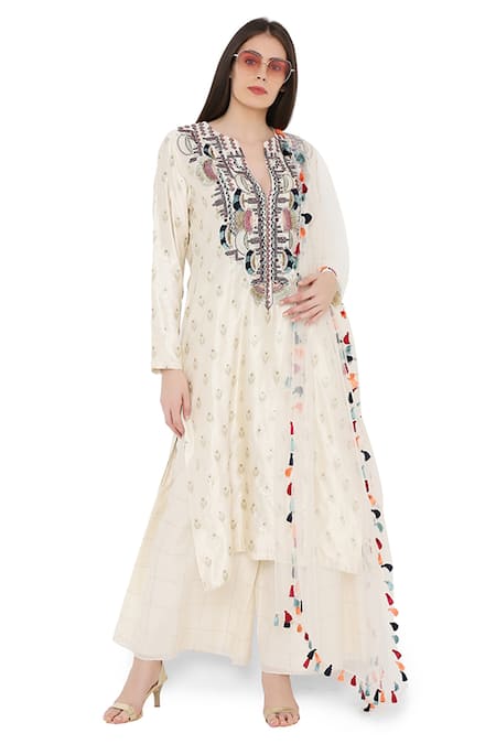 Payal Singhal Silk Kurta Palazzo Set 