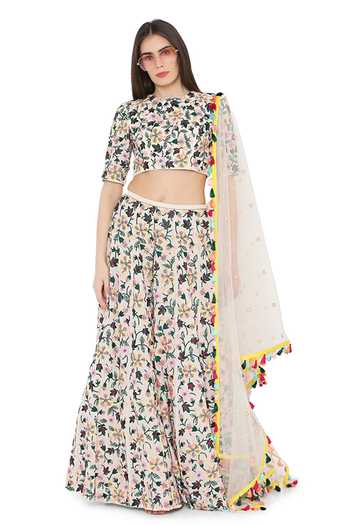 Payal Singhal Floral Embroidered Lehenga Set 