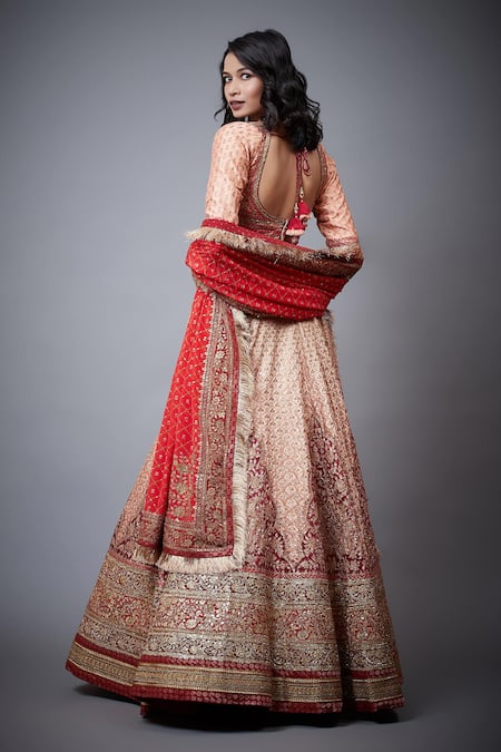 RI.Ritu Kumar Floral Embroidered Bridal Lehenga Set