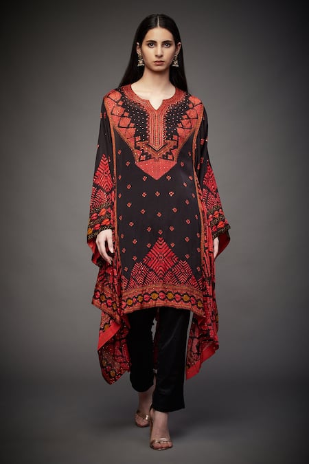 RI.Ritu Kumar Geometric Print Asymmetric Kurta 