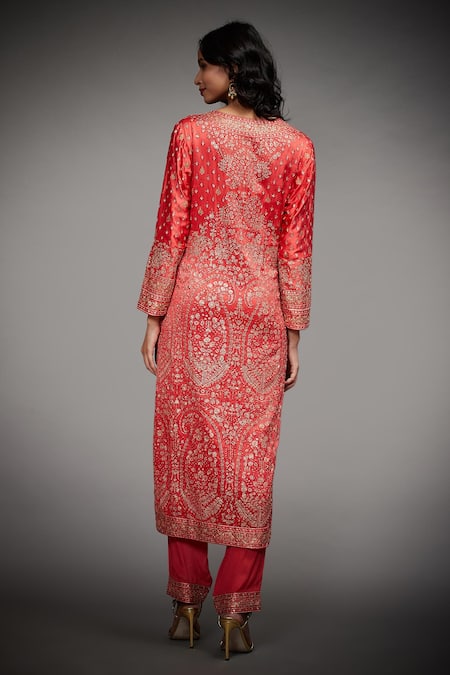 RI.Ritu Kumar Aari Embroidered Kurta Pant Set 