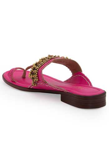 Buy_5elements_Pink Ghunghroo Kolhapuri Flats _Online_at_Aza_Fashions