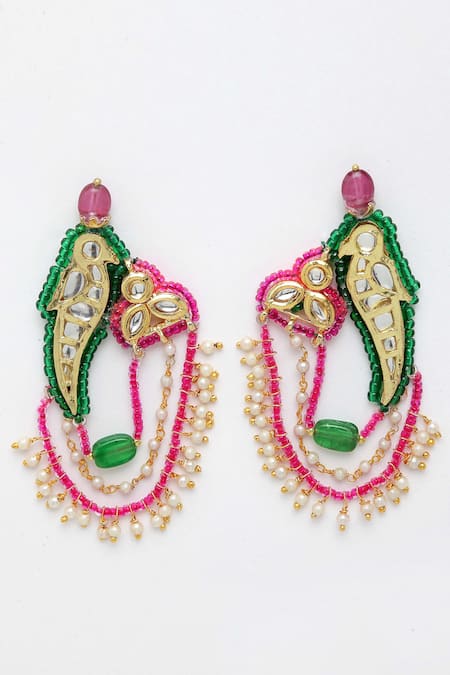 Dugran By Dugristyle Kundan Studded Dangler Earrings 