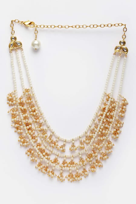 Dugran By Dugristyle Gold Plated Layered Pearl Necklace 