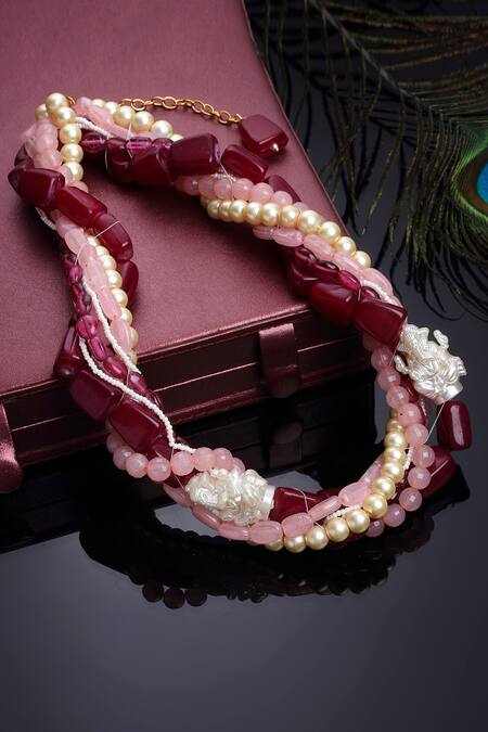 Dugran By Dugristyle_Multi Color Multi-color Layered Kundan Pearl Necklace _Online_at_Aza_Fashions