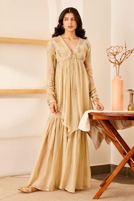 The Right Cut Grace Embroidered Anarkali & Sharara Set 