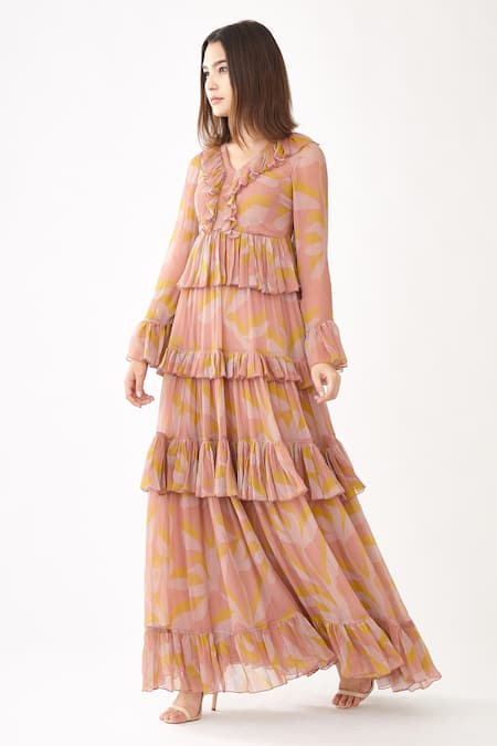 Koai Floral Print Tiered Dress 