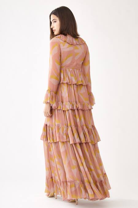 Koai Floral Print Tiered Dress 