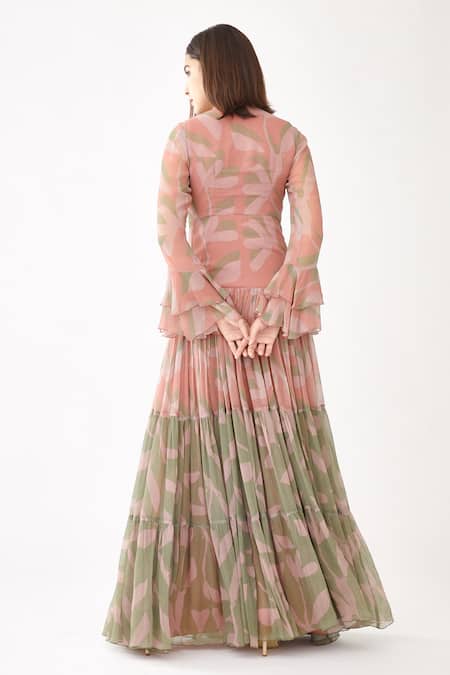 Koai Floral Print Tiered Dress 