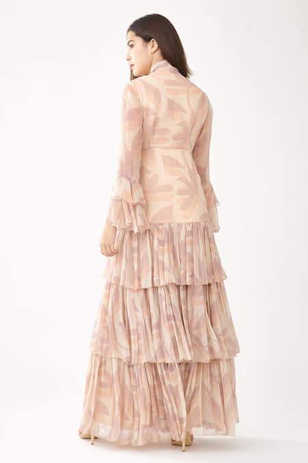 Koai Floral Print Tiered Dress 
