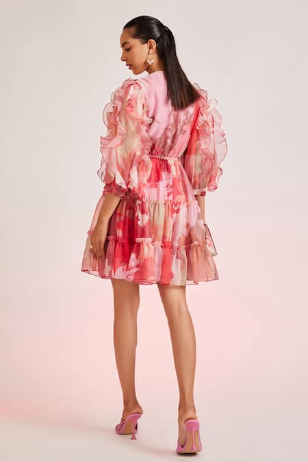 Pankaj & Nidhi Flora Embellished Dress 