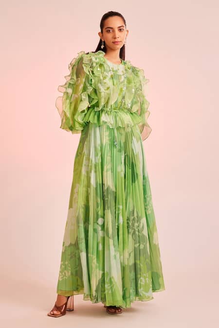 Athena Floral Burnout Velvet Dress
