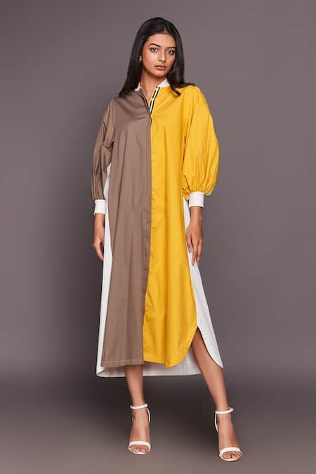 Deepika Arora Colorblock Shirt Dress 