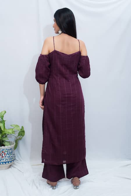 Ewaz Off Shoulder Kurta & Pant Set 