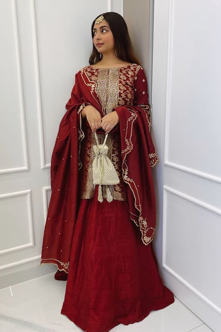 Buy Magenta Banarasi Padded Kurta Online in India | Dress indian style,  Indian fashion dresses, Designer dresses indian