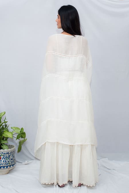 Ewaz Cutwork Cape Lehenga Set 