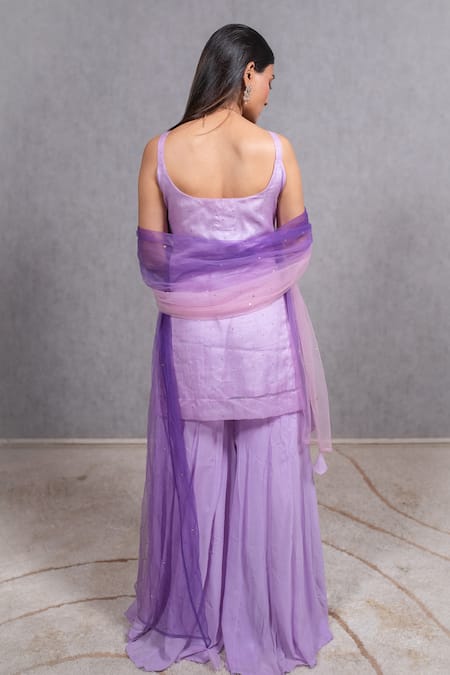 Ewaz Embroidered Strappy Kurta Sharara Set 