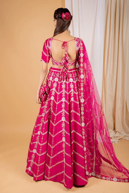 Ikshita Choudhary Floral Embroidered Bridal Lehenga Set 