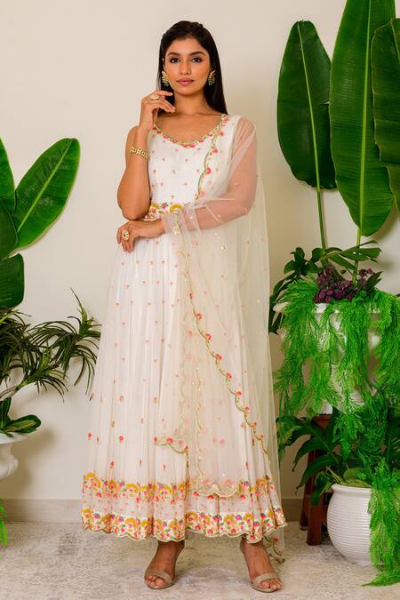 White store silk anarkali