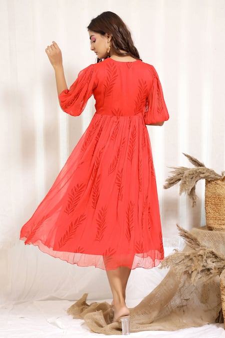 Kalakaari By Sagarika Peony Midi Dress 