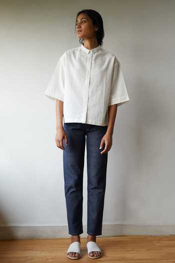 Buy The Summer House White Javier Handwoven Cotton Shirt at Aza Fashions Buy_The Summer House_White Javier Handwoven Cotton Shirt_at_Aza_Fashions