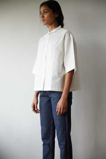 The Summer House White Javier Handwoven Cotton Shirt Online at Aza Fashions The Summer House_White Javier Handwoven Cotton Shirt_Online_at_Aza_Fashions