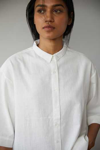 Buy The Summer House White Javier Handwoven Cotton Shirt Online at Aza Fashions Buy_The Summer House_White Javier Handwoven Cotton Shirt_Online_at_Aza_Fashions