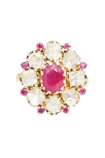Shop The Alchemy Studio Black Polki And Ruby Adjustable Stone Embellished Ring at Aza Fashions Shop_The Alchemy Studio_Black Polki And Ruby Adjustable Stone Embellished Ring_at_Aza_Fashions