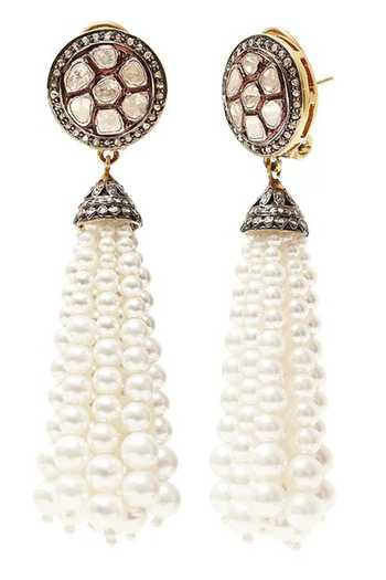 The Alchemy Studio_Black Polki Piccolo Dangler Earrings_Online_at_Aza_Fashions